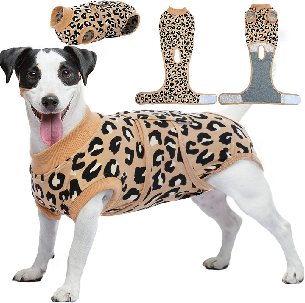 Pet Leopard Printed Surgical Recovery Suit for Dogs Cats – KUOSER